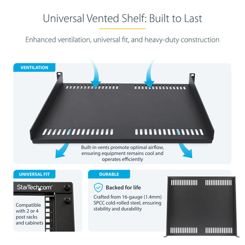 StarTech.com CABSHELFV1U-16-RACK rack accessory