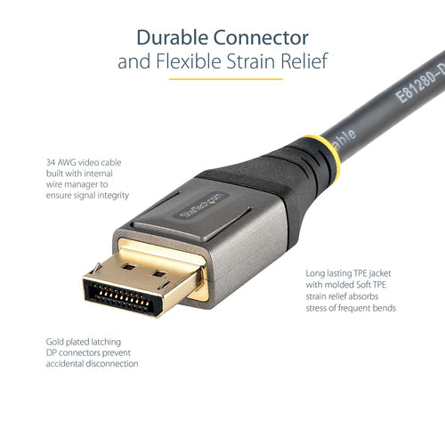 DisplayPort Cable StarTech.com DP14VMM1M 8K 60Hz 3ft HDR10