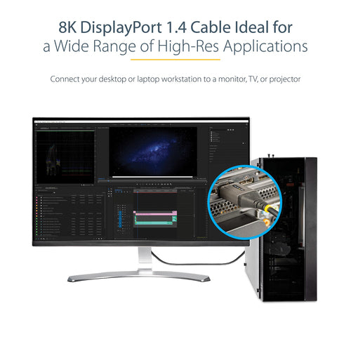 DisplayPort Cable StarTech DP14VMM5M 16ft 8K 60Hz HDR10 4K 120Hz M/M - DP14VMM5M