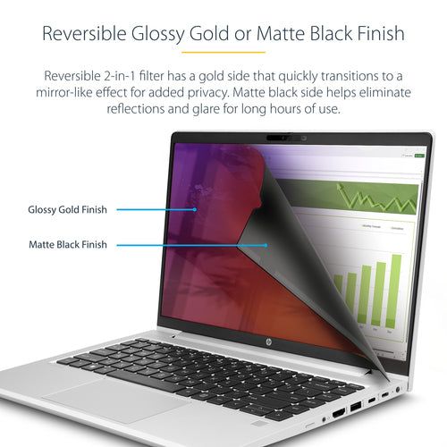 14 Inch Laptop Privacy Screen Filter Reversible Gold Anti-Glare