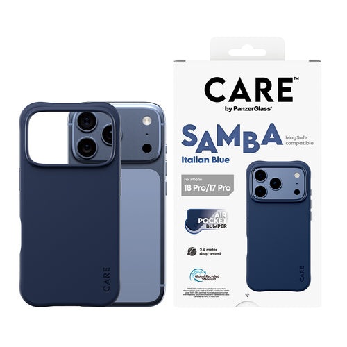 PanzerGlass CARE™ by ® Samba Case Italian Blue w. MagSafe iPhone 18 Pro | 17 Pro mobile phone case