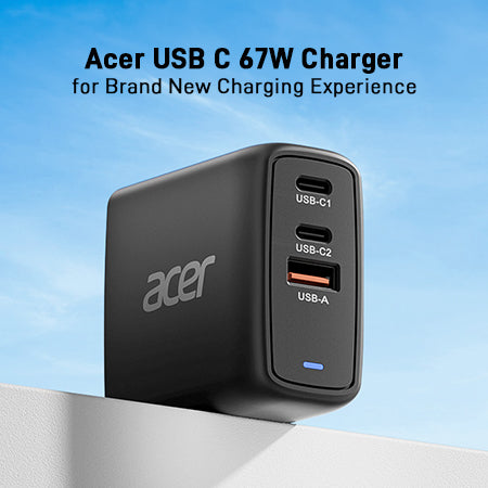 Acer 67W PD CHARGER 2X USB-C 1X USB-A power adapter/inverter