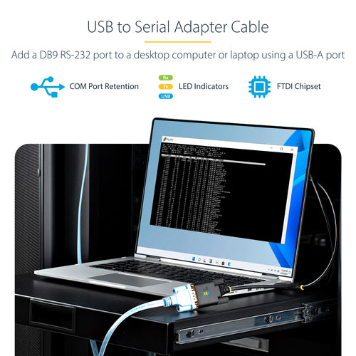 Serial Cable StarTech.com USB to DB9 RS232 3.3ft Male-Male - 1P3FFCB-USB-SERIAL