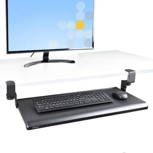 Keyboard Tray StarTech.com Clamp-on Ergonomic Holder Up to 12kg Height Adjustable - KEYBOARD-TRAY-CLAMP1