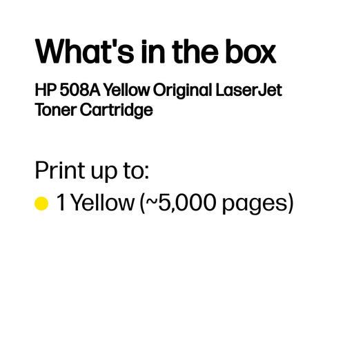 Printer Consumable HP 508A Yellow Original LaserJet 5000 Pages - CF362A