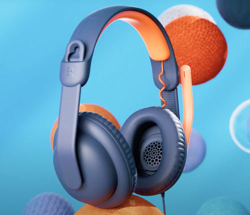 Wired Headset Logitech Zone Learn Lightweight Comfortable Blue Orange