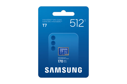 Memory Card Samsung T7 512GB Class 10 UHS-I 170MB/s MicroSDHC - MB-MB512T/WW