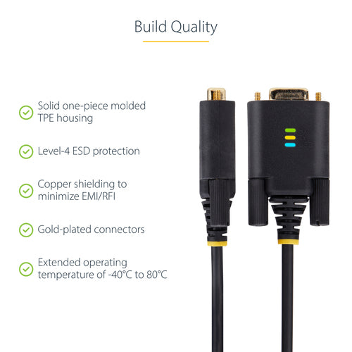 USB to Serial Adapter Cable StarTech.com 6.6ft USB-A to DB9 RS232 ESD Protection - 1P6FFC-USB-SERIAL