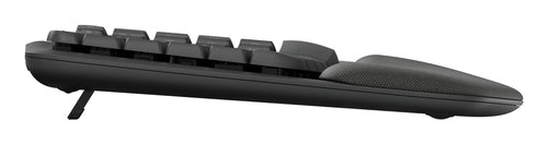 Wireless Full-Size Keyboard QWERTY Bluetooth Graphite Membrane Key Logitech ERGO
