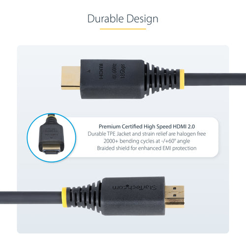 HDMI Cable StarTech.com 4K 60Hz 18Gbps TPE Jacket 2m - HDMI2-CABLE-4K60-2M