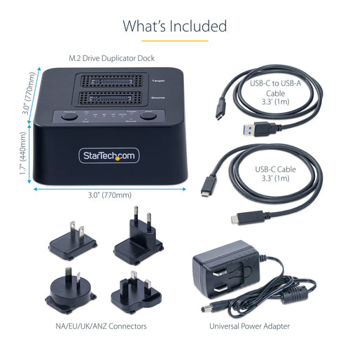 M.2 Drive Duplicator StarTech.com M2-HDD-DUPLICATOR-N1 1:1 Cloner 90GBpm USB 3.2 - M2-HDD-DUPLICATOR-N1
