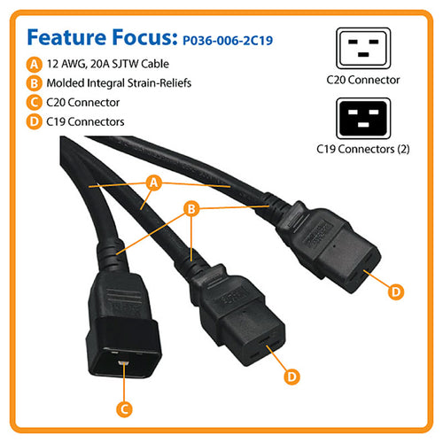 Tripp Lite P036-006-2C19 power cable