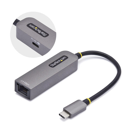 USB-C Ethernet Adapter StarTech.com 2.5GbE 100W Power Delivery Grey