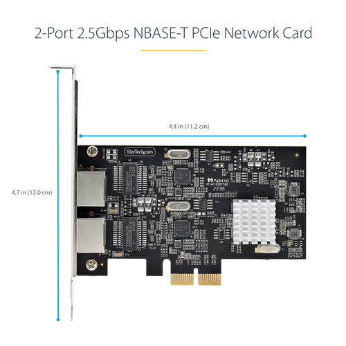 2-Port 2.5Gbps NBASE-T PCIe Network Card Intel I225-V Multi-Gigabit NIC
