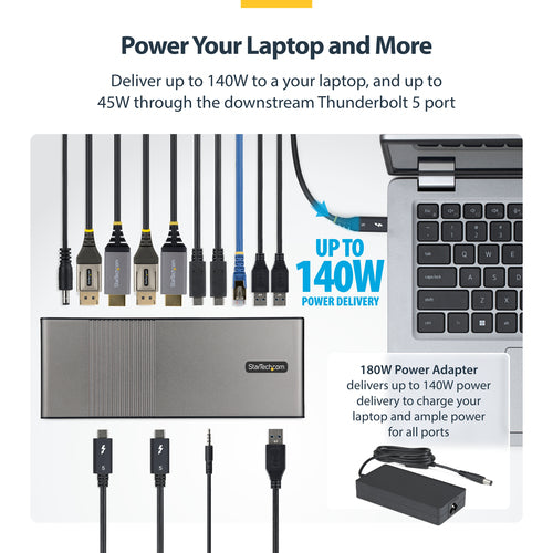 StarTech.com 206UE-TB5USB4DOCK laptop dock/port replicator