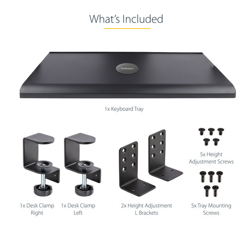 Keyboard Tray StarTech.com Clamp-on Ergonomic Holder Up to 12kg Height Adjustable - KEYBOARD-TRAY-CLAMP1