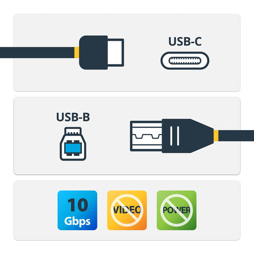 USB Cable StarTech.com USB31CB1M USB-B to USB-C 10Gbps 1m