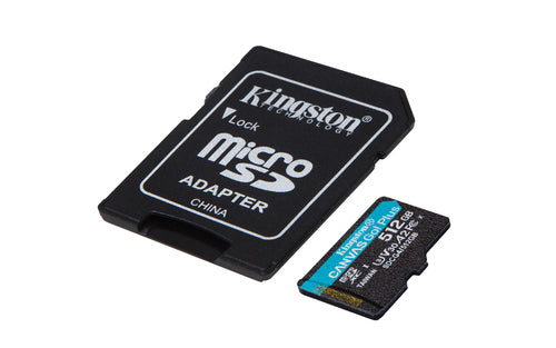 512GB Kingston Technology Canvas Go! Plus MicroSDXC Card 200MB/s A2 U3 V30 with Adapter