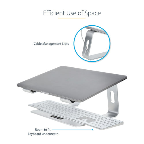 Laptop Stand StarTech.com Ergonomic Aluminum Portable 5kg Silver